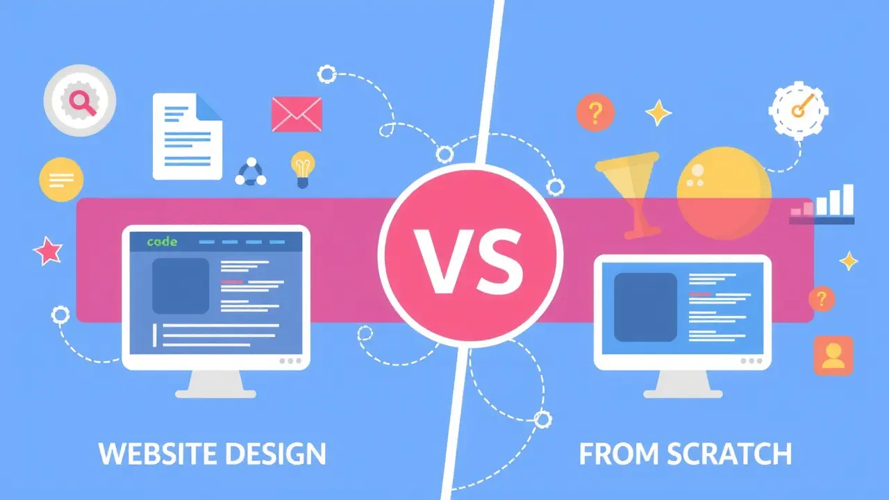 كيفية تصميم مواقع الكترونية في 6 خطوات عملية 2025 مقارنة بين تصميم مواقع الكترونية باستخدام القوالب وتصميمها من الصفر