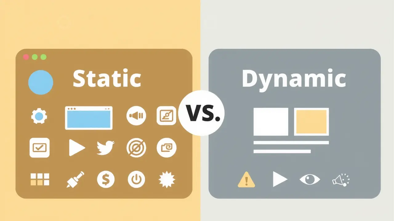 دليل المبتدئين إلى تصميم صفحة ويب خطوة بخطوة بدون خبرة برمجية مقارنة بين تصميم صفحات الويب الثابتة والديناميكية