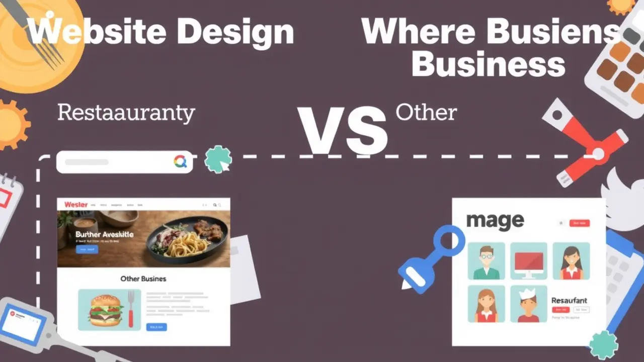 كيف تختار شركة تصميم موقع الكتروني لمطعم في 5 خطوات 2025 مقارنة بين تصميم موقع مطعم وتصميم مواقع اعمال اخرى