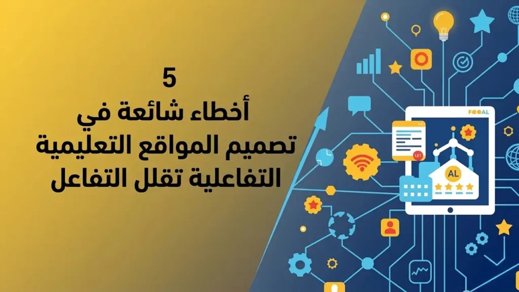 5 أخطاء شائعة في تصميم موقع تعليمي تفاعلي تقلل التفاعل